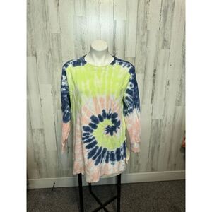 Old Navy Tie-Dye Long Sleeve Tunic Sweatshirt Multicolor Spiral small